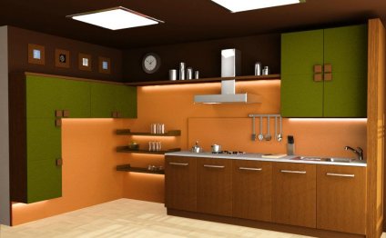 Modular Kitchen 3D Front View