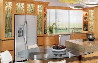 Cabinet inserts, LuxCore + Ginkgo Green and Yellow