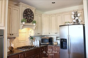Kitchen cabinets painted with chalk paint