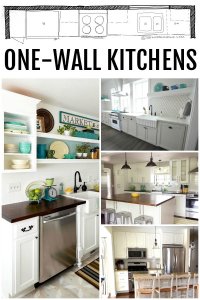 KITCHEN DESIGN | Single Wall Kitchen Layouts via Remodelaholic.com