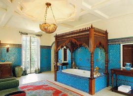Opulent and colorful bathroom with strong Mediterranean influence Modern Moroccan Inspired Bathrooms That Promise Exotic Indulgence