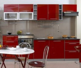 red small kitchen design