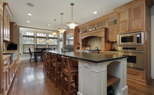 Narrow kitchen Design with island