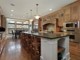 Narrow kitchen Design with island